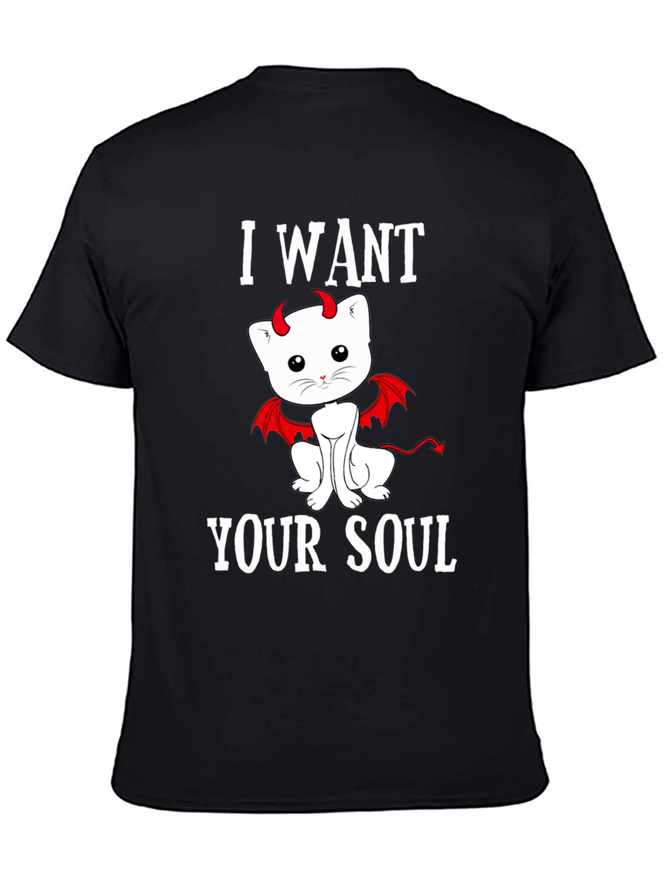 I Want Your Soul Devil Cat T-Shirt