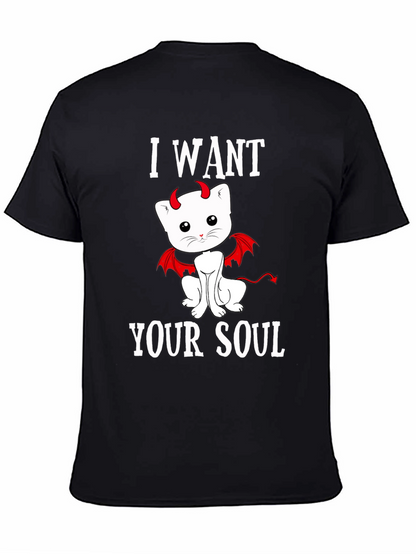 I Want Your Soul Devil Cat T-Shirt