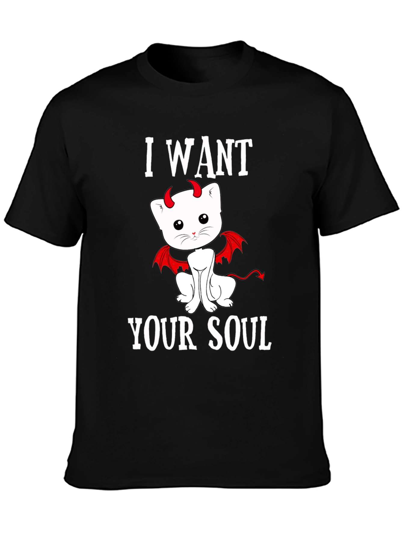 I Want Your Soul Devil Cat T-Shirt