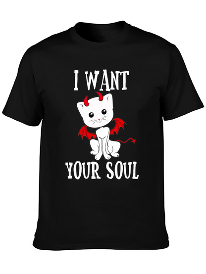 I Want Your Soul Devil Cat T-Shirt