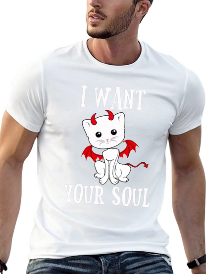 I Want Your Soul Devil Cat T-Shirt