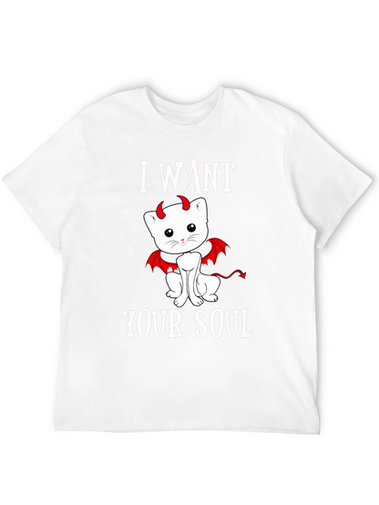 I Want Your Soul Devil Cat T-Shirt