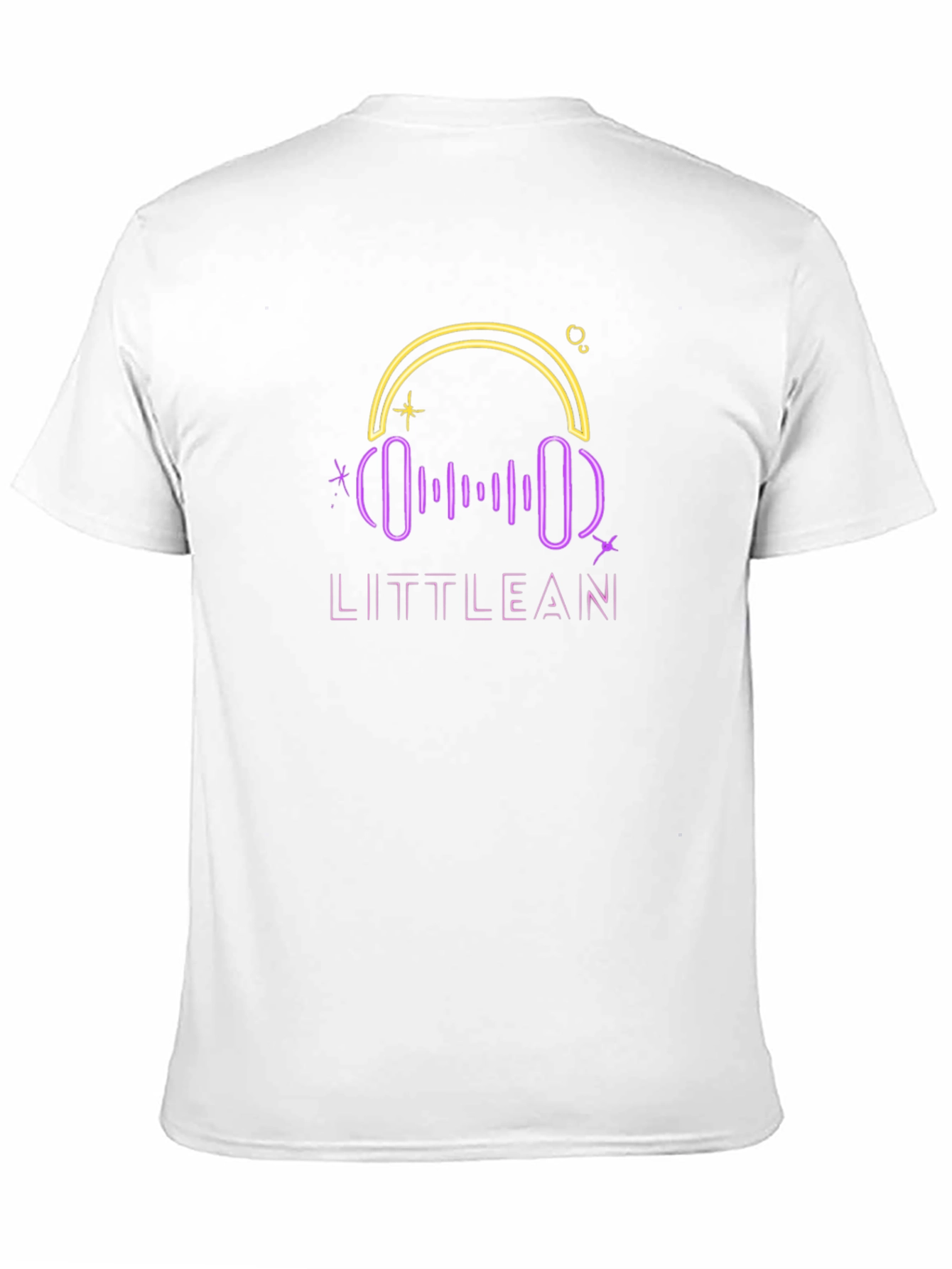 LITTLEAN Neon Headphones Black T-Shirt