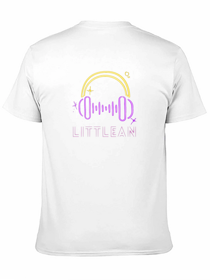 LITTLEAN Neon Headphones Black T-Shirt