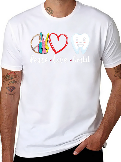 Peace Love Dental Graphic T-Shirt