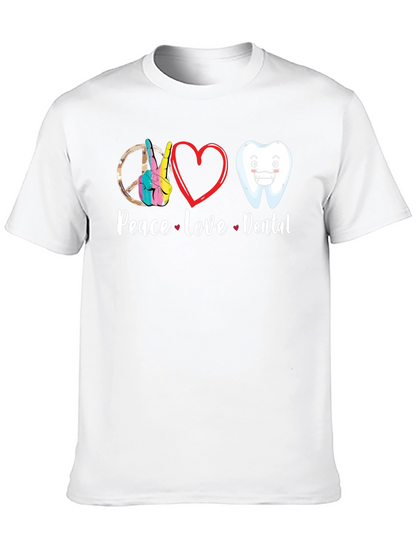 Peace Love Dental Graphic T-Shirt