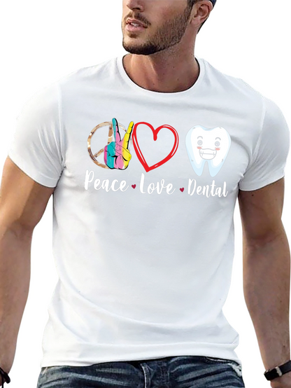 Peace Love Dental Graphic T-Shirt