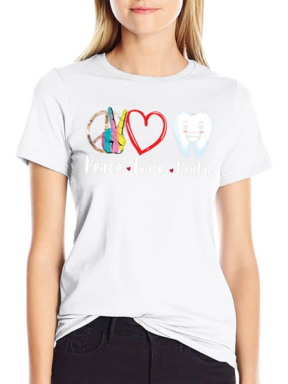 Peace Love Dental Graphic T-Shirt