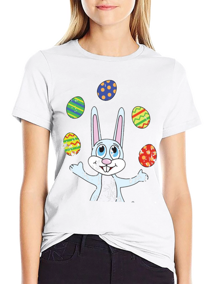 Easter Bunny Juggling Eggs Graphic Tee