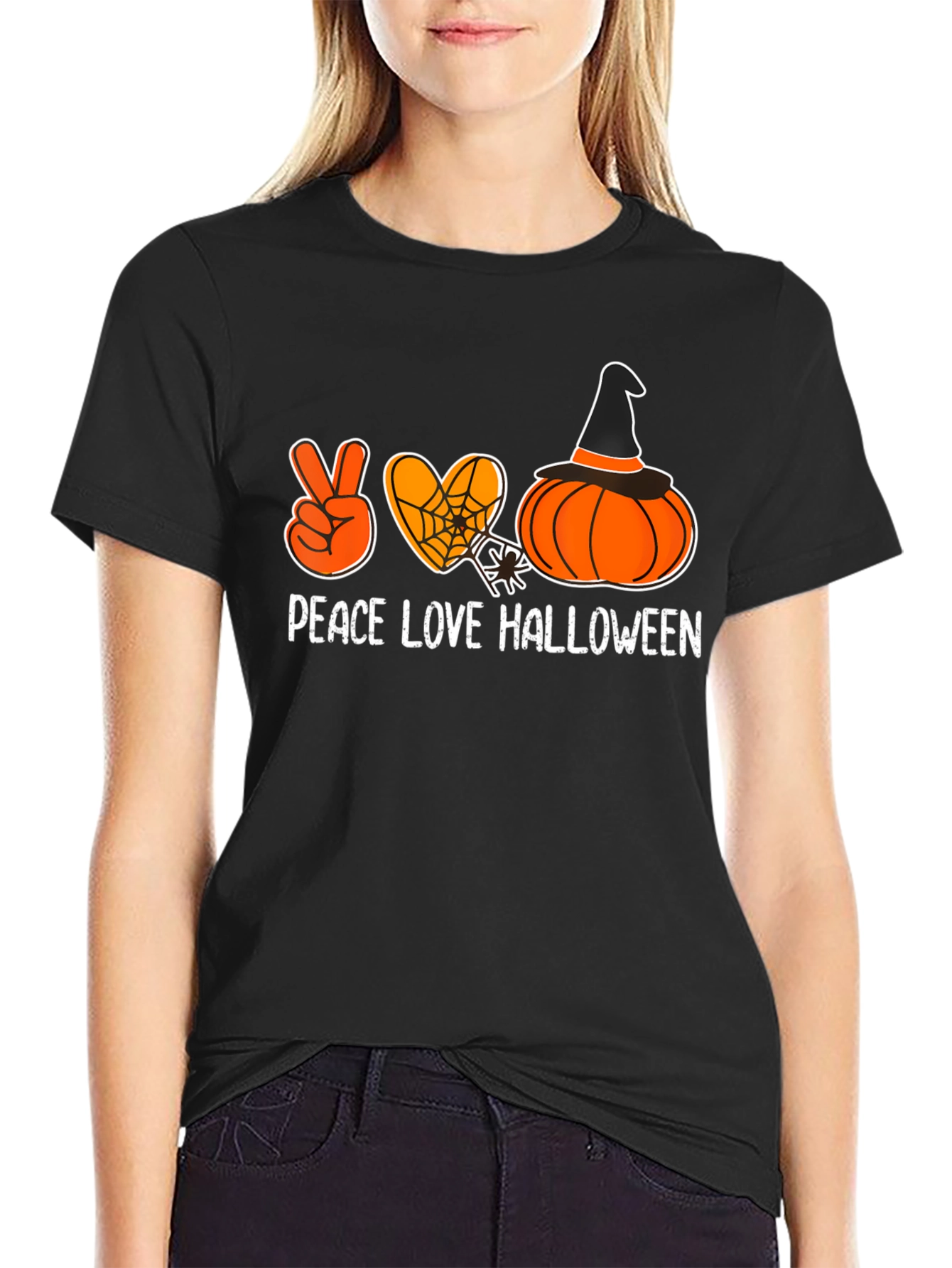 Peace Love Halloween Graphic Tee
