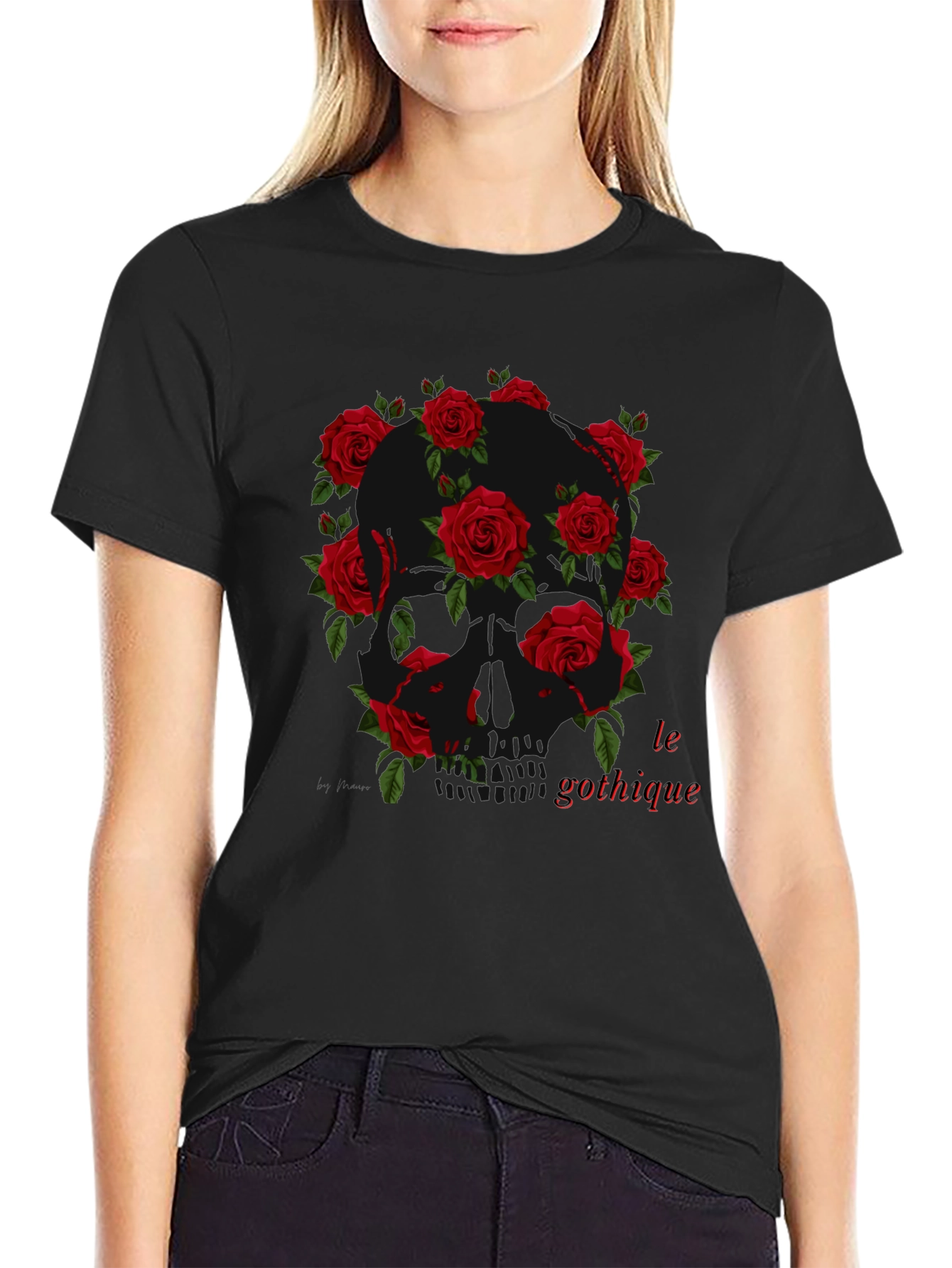 Gothic Skull Rose T-Shirt