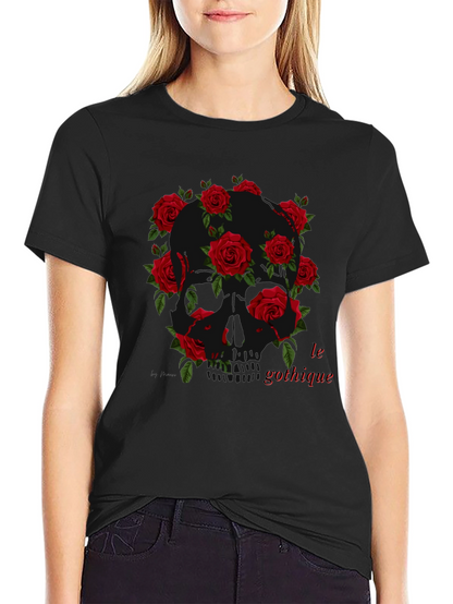 Gothic Skull Rose T-Shirt