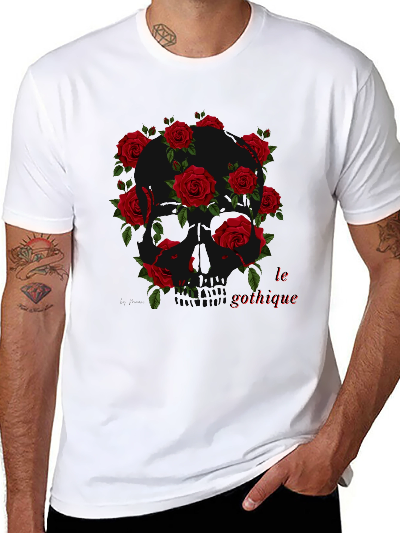 Gothic Skull Rose T-Shirt