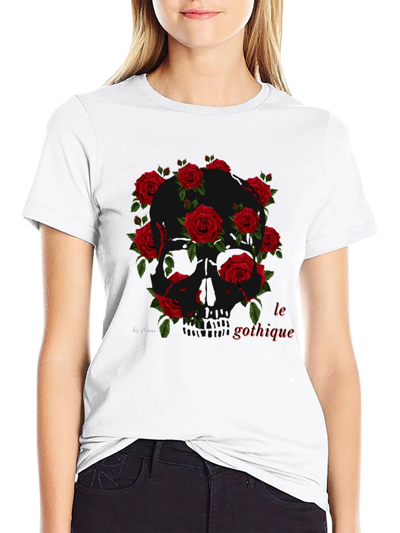 Gothic Skull Rose T-Shirt