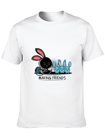 Making Friends Graphic T-Shirt - Bunny Design