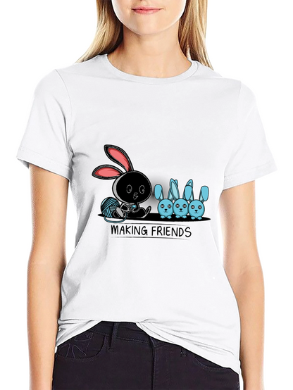 Making Friends Graphic T-Shirt - Bunny Design