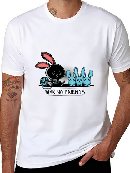 Making Friends Graphic T-Shirt - Bunny Design