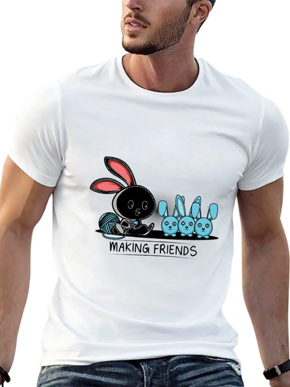 Making Friends Graphic T-Shirt - Bunny Design