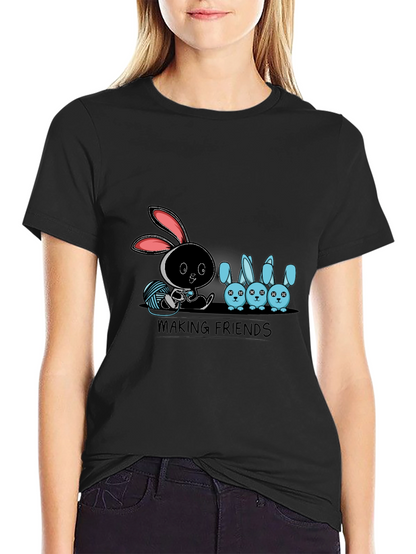 Making Friends Graphic T-Shirt - Bunny Design