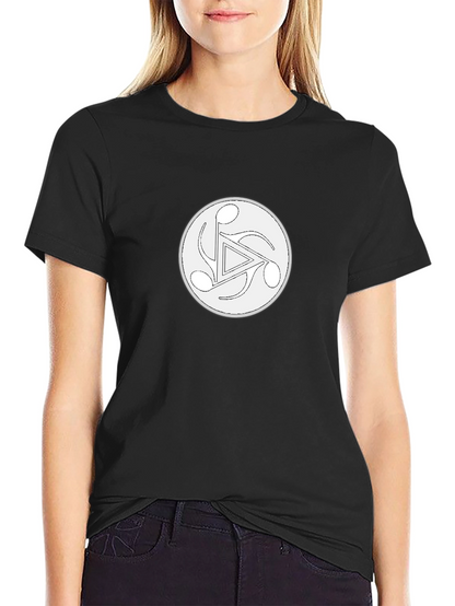 Black Tee with Music Trefoil Design