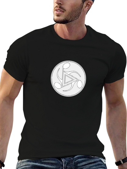 Black Tee with Music Trefoil Design
