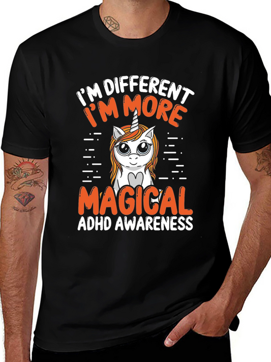 ADHD Awareness Unicorn T-Shirt - Im Different Im More Magical