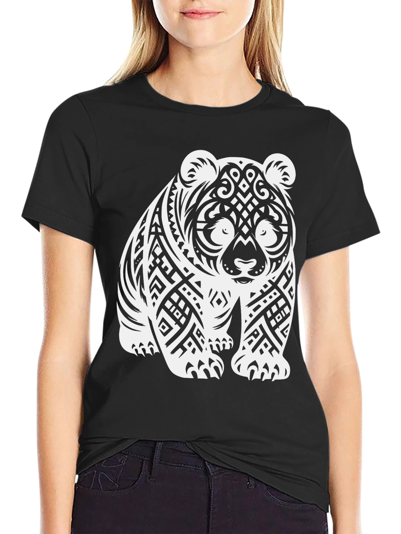 Tribal Panda T-Shirt - Black