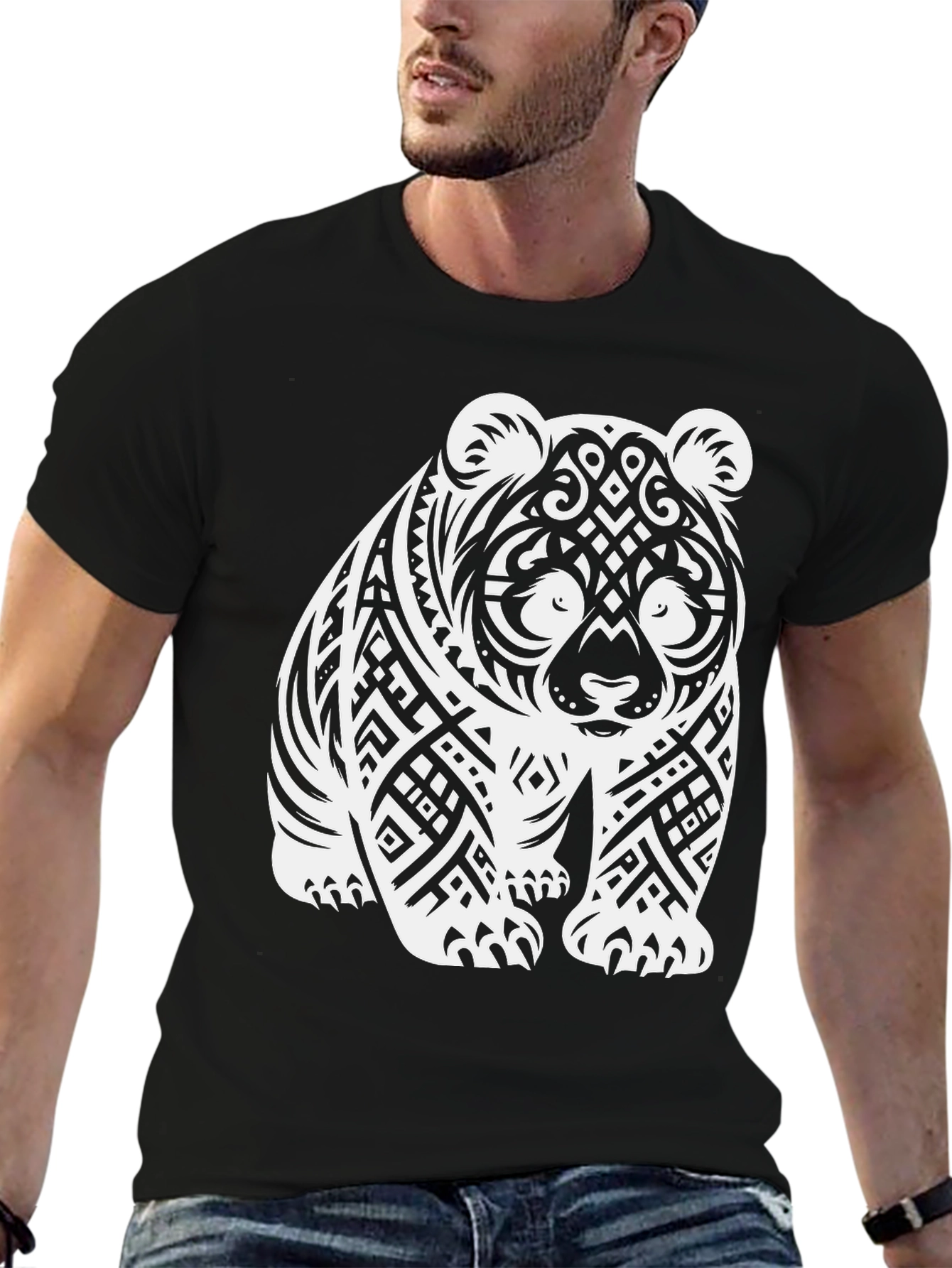 Tribal Panda T-Shirt - Black