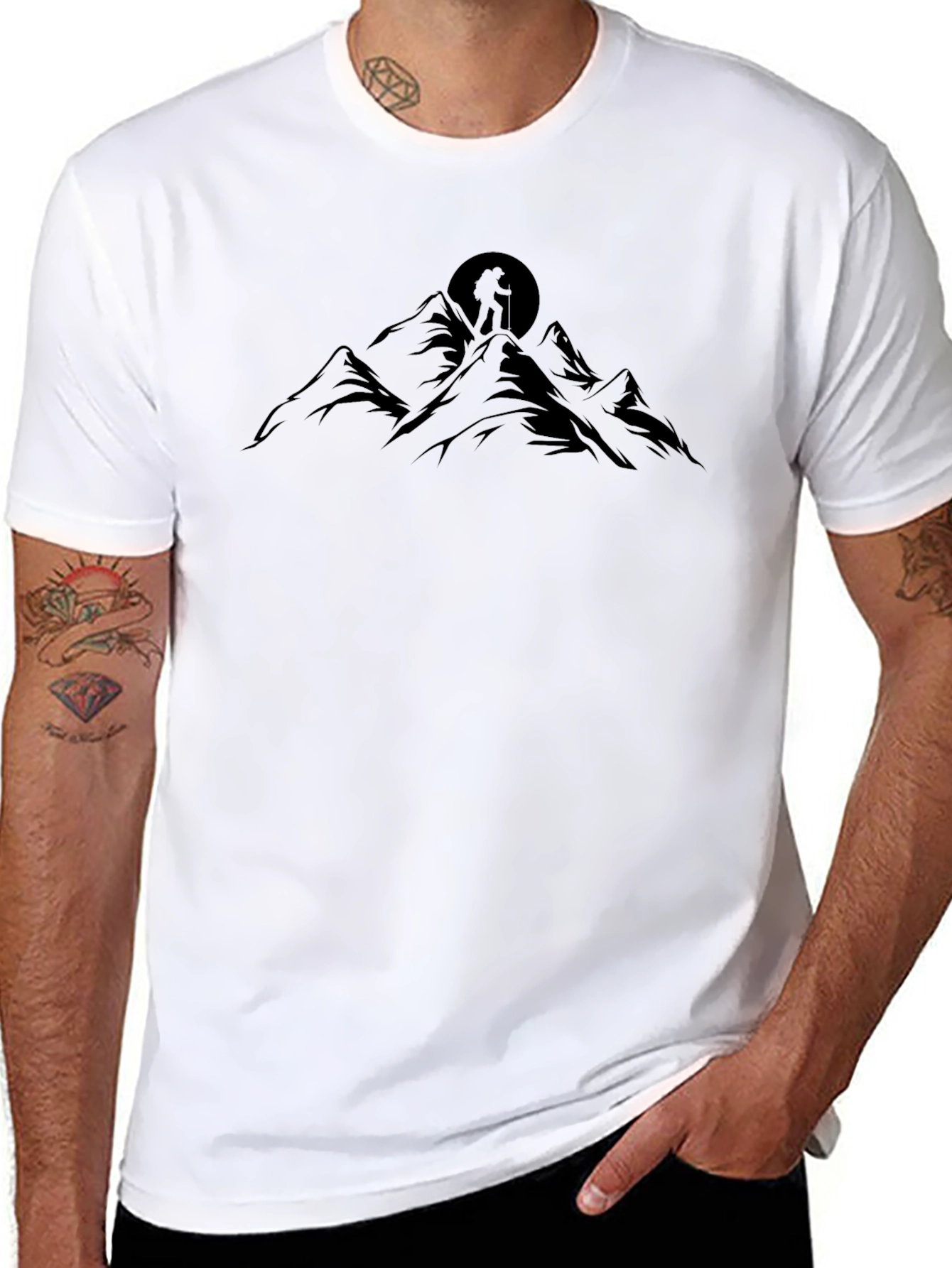 Mountain Hiker Graphic Tee - Black