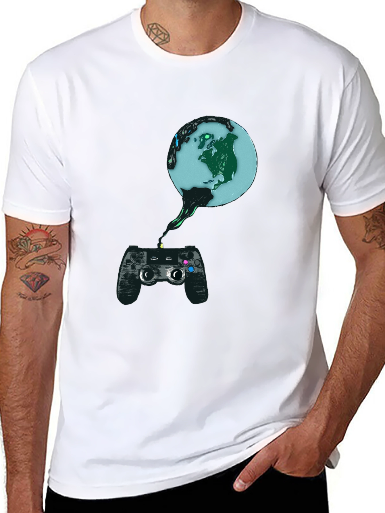 Gaming Earth T-Shirt - Controller Design