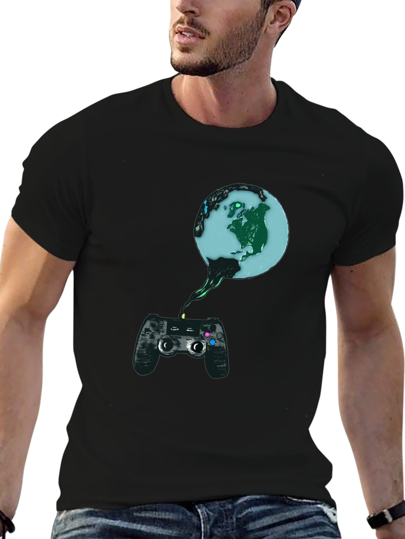 Gaming Earth T-Shirt - Controller Design