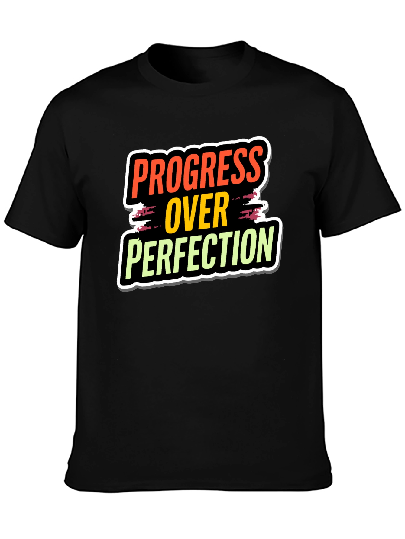 Progress Over Perfection Black T-Shirt