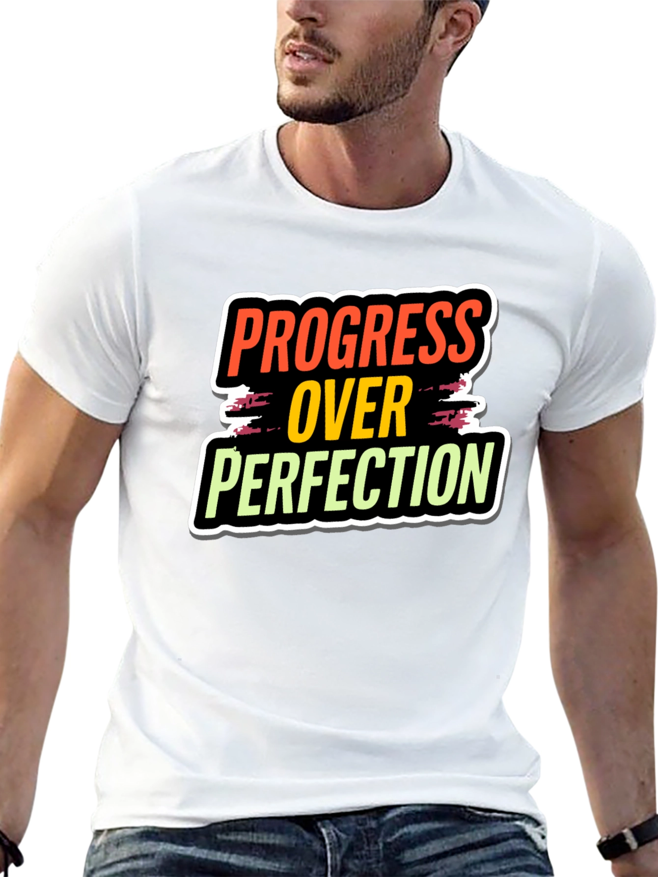 Progress Over Perfection Black T-Shirt