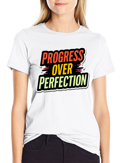 Progress Over Perfection Black T-Shirt