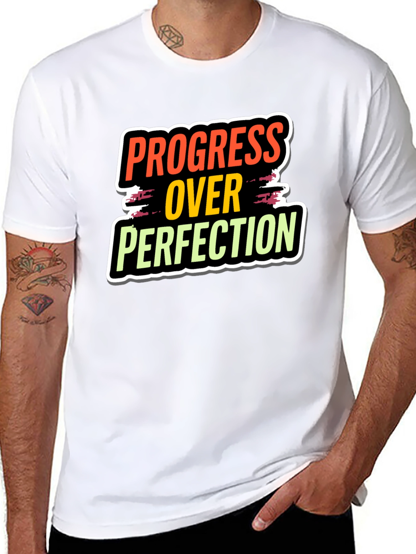 Progress Over Perfection Black T-Shirt