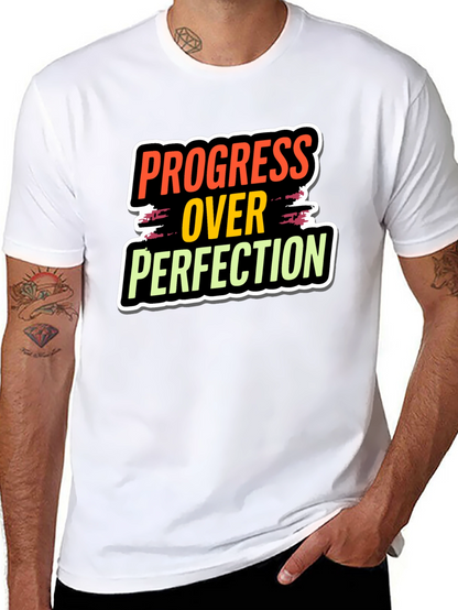 Progress Over Perfection Black T-Shirt