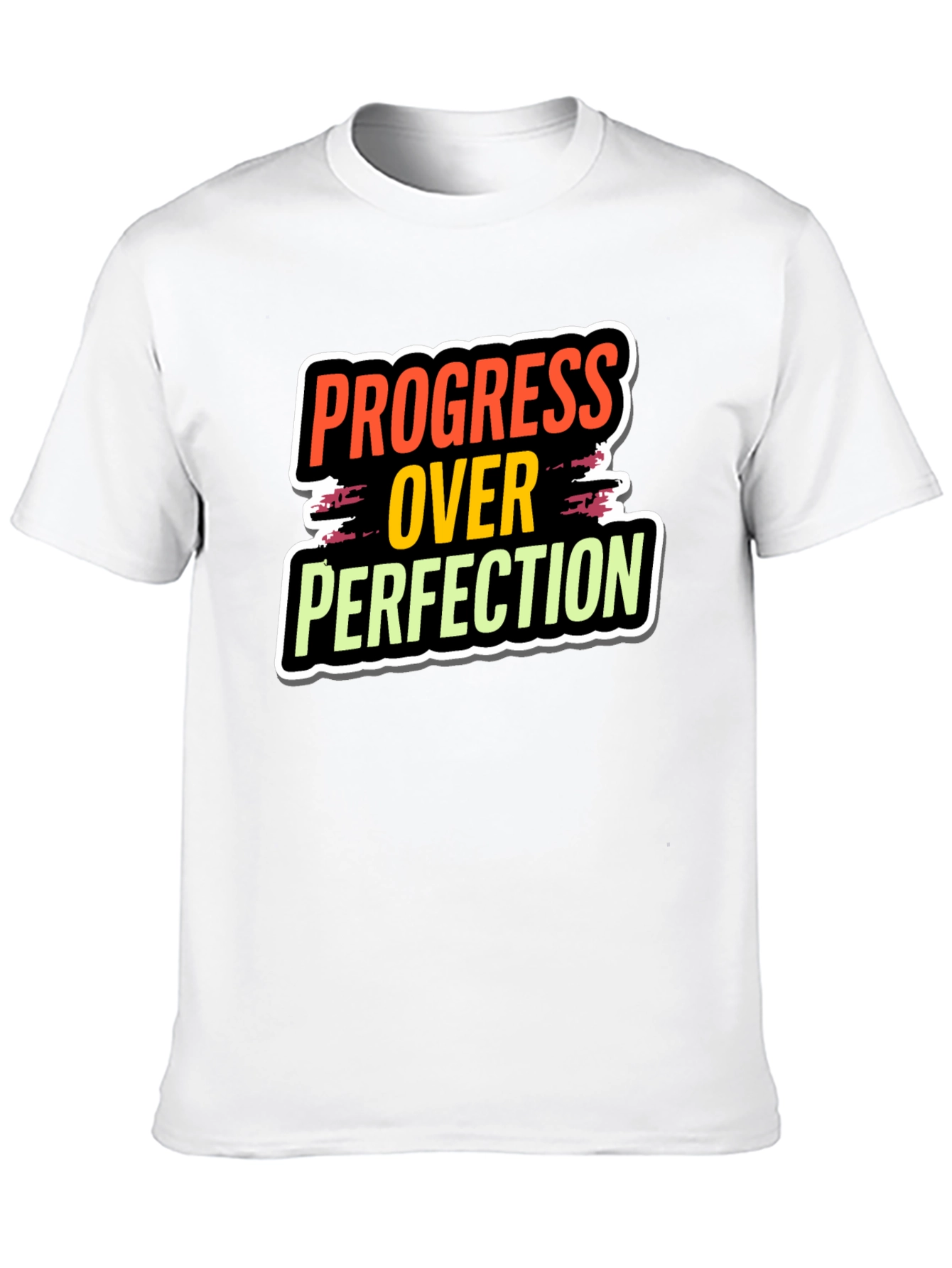 Progress Over Perfection Black T-Shirt