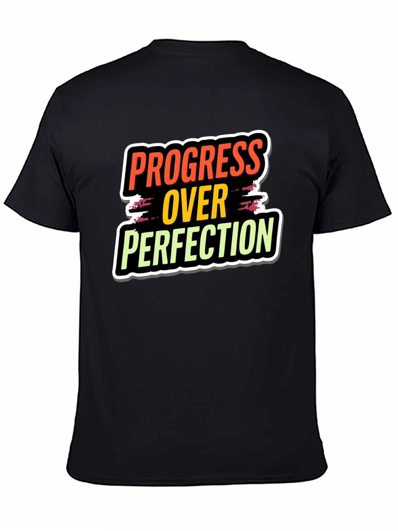 Progress Over Perfection Black T-Shirt