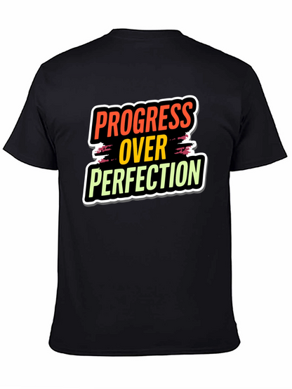 Progress Over Perfection Black T-Shirt