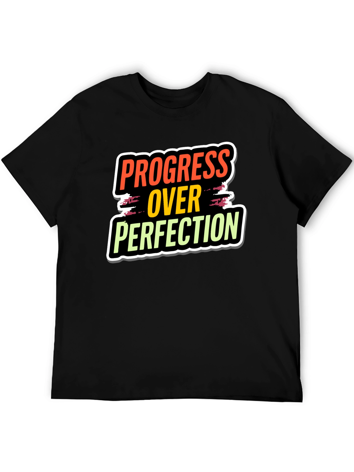 Progress Over Perfection Black T-Shirt