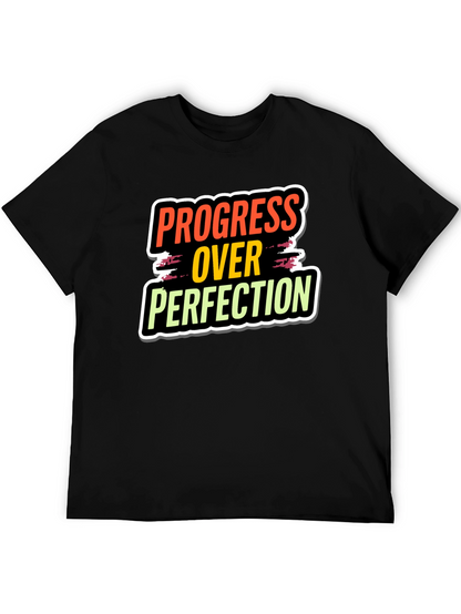 Progress Over Perfection Black T-Shirt