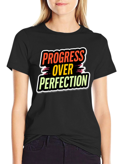 Progress Over Perfection Black T-Shirt