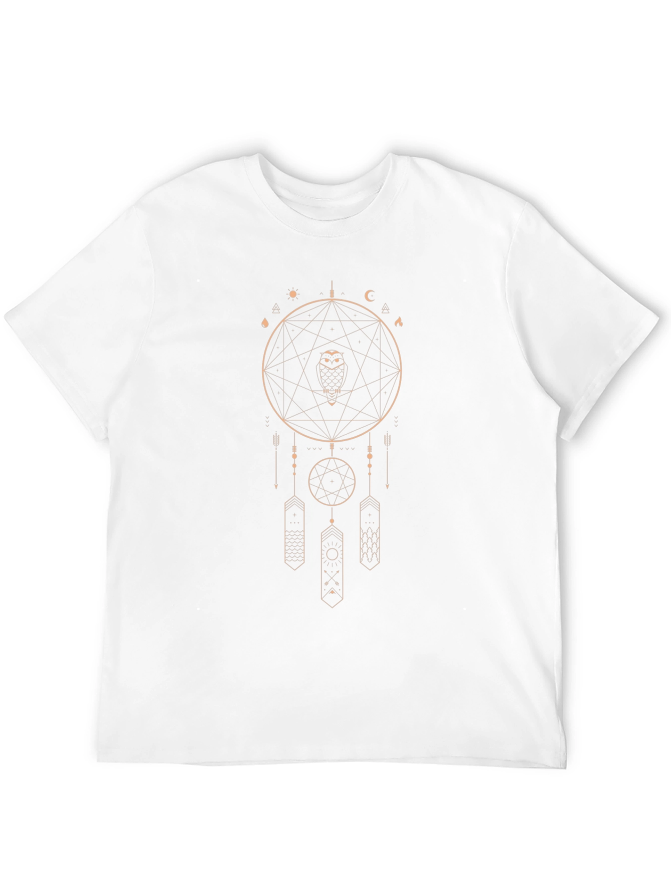 Mystic Owl Dreamcatcher Graphic Tee - Black Cotton Shirt
