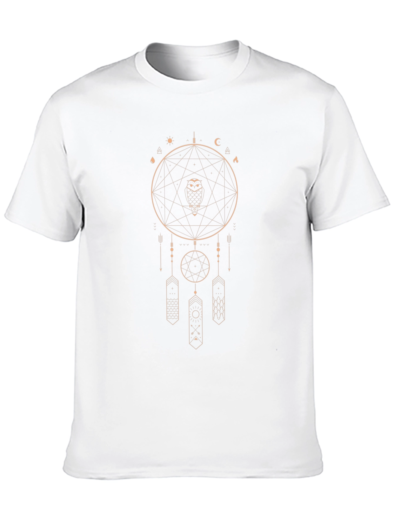 Mystic Owl Dreamcatcher Graphic Tee - Black Cotton Shirt