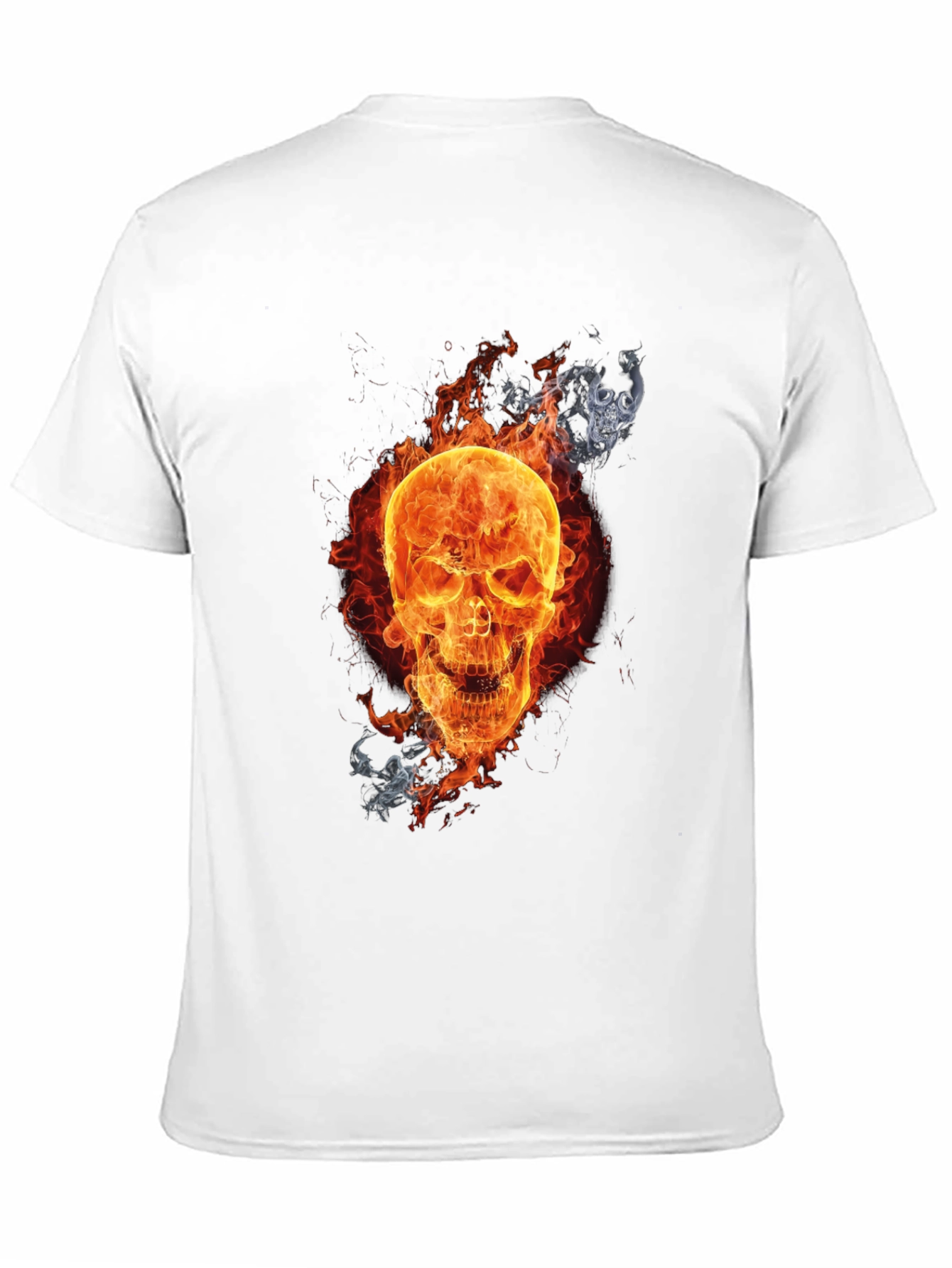 Fiery Skull Graphic Tee - Mens Black T-Shirt