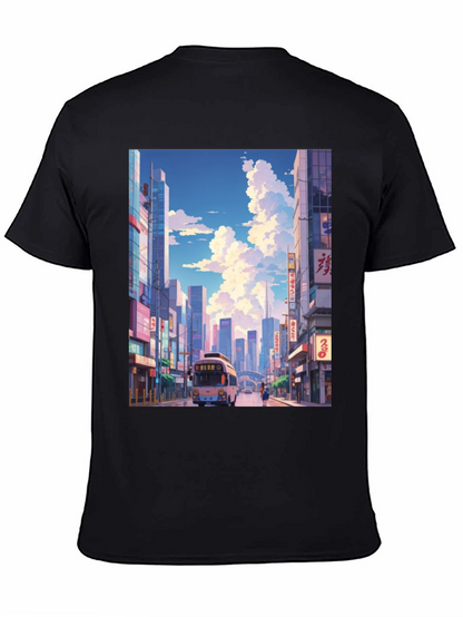 Cityscape Anime T-Shirt - Stylish Graphic Tee