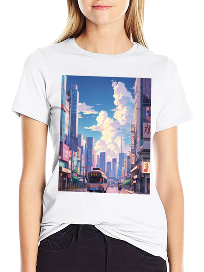 Cityscape Anime T-Shirt - Stylish Graphic Tee