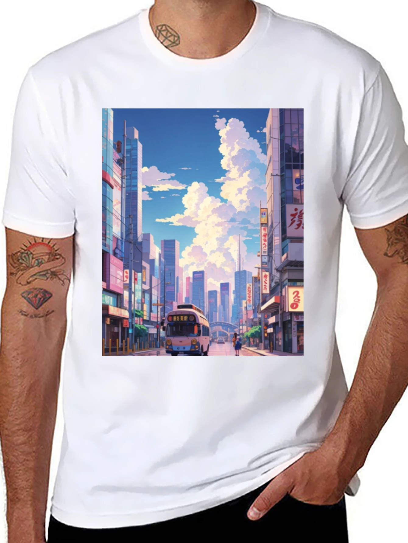 Cityscape Anime T-Shirt - Stylish Graphic Tee