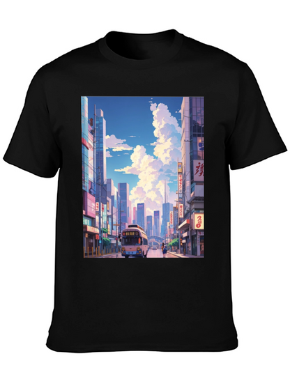 Cityscape Anime T-Shirt - Stylish Graphic Tee