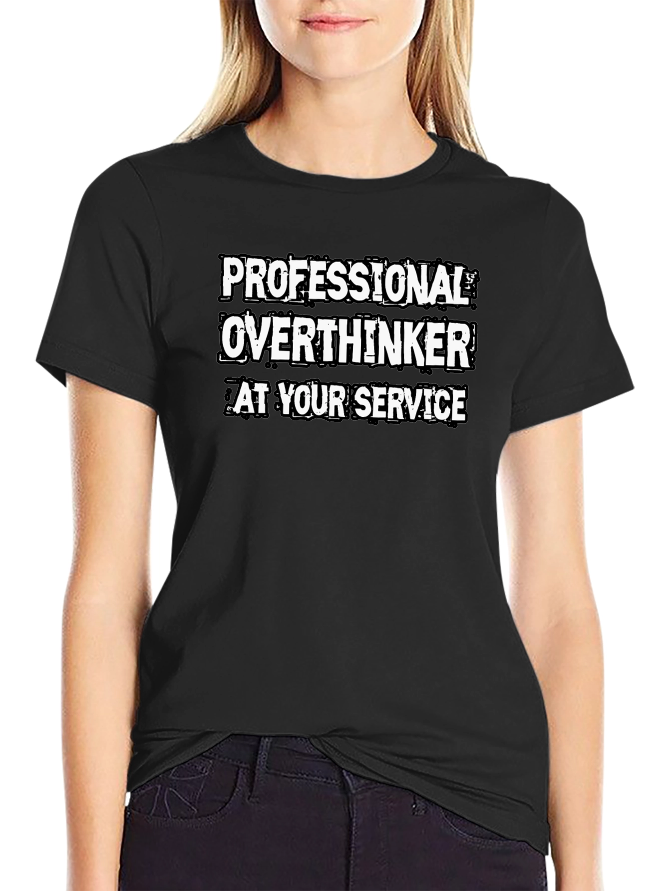 Professional Overthinker T-Shirt - Black Cotton Tee